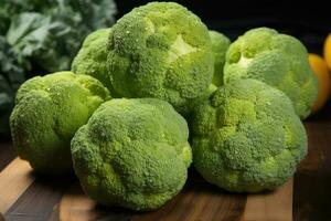 fotografie di broccoli nel interno foto studio ai generato