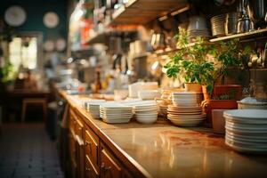 accogliente mattina situazione nel il cucina ai generato foto