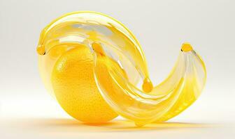 Limone con un' bicchiere onda effetto sta fuori. ai generativo foto