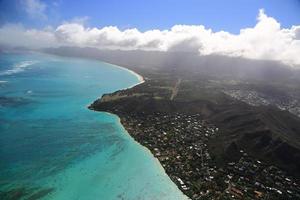 ripresa aerea di oahu hawaii foto
