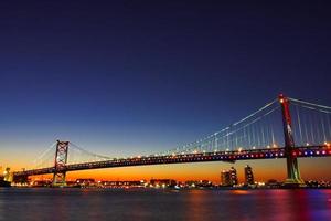 Vista serale del centro di Philadelphia, Stati Uniti d'America foto