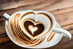 il cuore di caffè. ai-generato foto