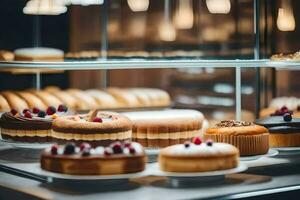 un' Schermo Astuccio con vario torte su esso. ai-generato foto