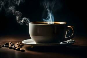 un' tazza di caffè è un' grande modo per inizio il giorno. ai-generato foto