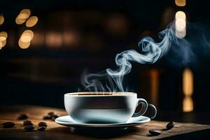 un' tazza di caffè è un' grande modo per inizio il giorno. ai-generato foto
