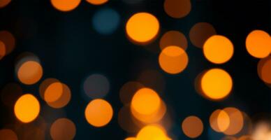 panoramico bokeh, luminosa luci, illuminazione su un' buio sfondo - ai generato Immagine foto