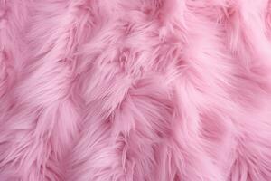 rosa pelliccia struttura sfondo. vicino su di rosa soffice pelliccia struttura, rosa pelliccia sfondo. superficie lana struttura, ai generato foto