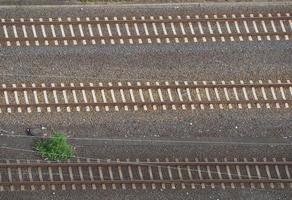 vista aerea dei binari della linea ferroviaria ferroviaria