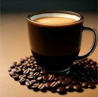 caffè tazza con latte macchiato arte desing, superiore e lato Visualizza, cappuccino, Americano, caffè espresso, moka, cacao. ai generativo foto