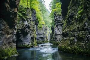 un' bellissimo canyon. ai generato foto