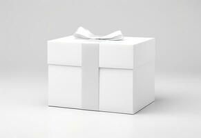 bianca scatola per regalo involucro modello. ai generato foto