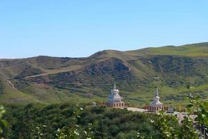 bella vista del paesaggio del tempio di mati in zhangye gansu china. foto