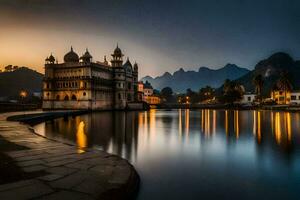 il palazzo di il lago, udaipur, India. ai-generato foto