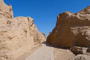 rovine di jiaohe che si trovano nella provincia cinese dello xinjiang. foto