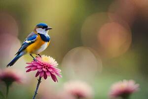 foto sfondo il cielo, uccello, fiori, il sole, il uccello, il fiori, il. ai-generato