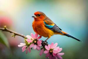 foto sfondo uccello, il fiori, il uccello, il fiori, il uccello, il fiori,. ai-generato