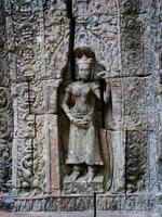 scultura in pietra al tempio di ta som, siem reap cambogia. foto