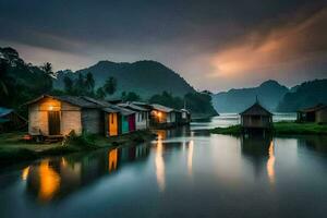 case su il acqua nel Vietnam. ai-generato foto