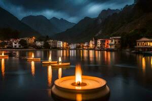 il lago di il morto, Italia. ai-generato foto