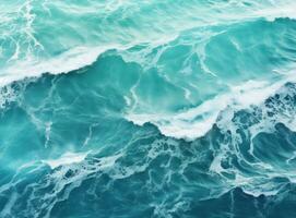 aereo Visualizza di oceano onda ondulazione con bianca bolla. ai generato foto