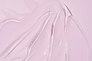 liquido gel sbavatura ione rosa sfondo. bellezza cosmetico macchia come come puro trasparente aloe lozione, facciale gelatina siero, detersivo, doccia gel o shampoo superiore Visualizza foto