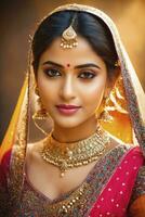 indiano eredità, indiano vestire, indiano vestiario, colorato, vibrante, ornato foto
