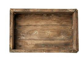 vecchio di legno scatola isolato su un' bianca sfondo foto
