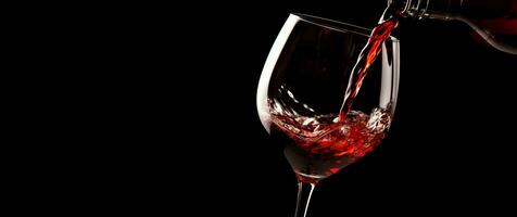 rosso vino versato bicchiere. creare ai foto