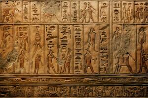 egiziano geroglifici antico parete arte. creare ai foto