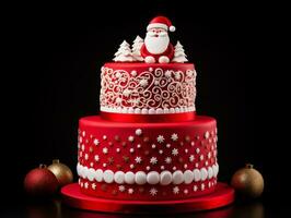 ai generato bellissimo creativo torta con Santa decorazione. foto