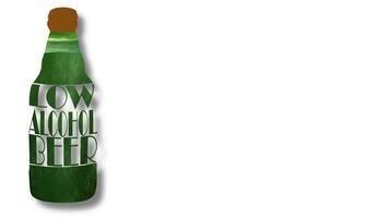 poco alcolico birra tipografia sbalorditivo poco alcolico birra illustrazioni nel bottiglia arte foto