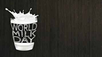 creativo 'mondo latte giorno' illustrazione festeggiare mondo latte giorno design su un' bicchiere di latte foto