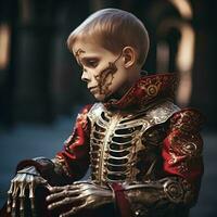 umano scheletro di un' piccolo bambino, ai generativo foto