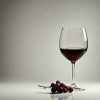 un' bicchiere di rosso vino isolato su bianca sfondo. ai generativo foto