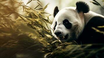 un' panda nel un' albero ai generato foto