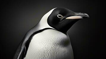 un' pinguino con un' nero sfondo ai generato foto