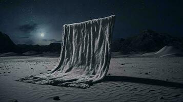 un' grande roccia nel il deserto ai generato foto