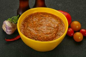 famosa zuppa di pomodoro gazpacho spagnola foto