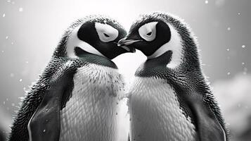 un' coppia di pinguini ai generato foto