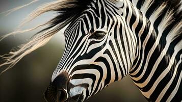 un' zebra guardare a il telecamera ai generato foto