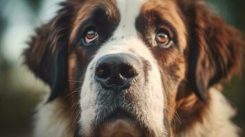 un' vicino su di un' cane ai generato foto