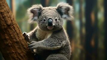 un' koala orso su un' albero ai generato foto