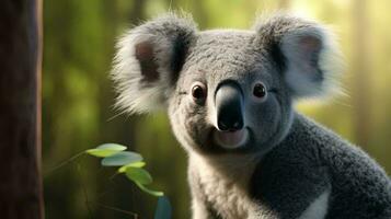 un' koala orso con un' umano viso ai generato foto