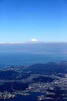 ripresa aerea del monte fuji giappone foto