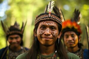 ritratto di indigeno tribù le persone. generativo ai foto