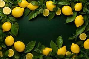 foto telaio composto di limoni, un' vibrante, minimalista capolavoro ai generato