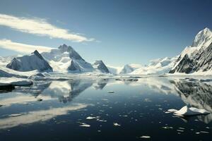 parassita baia un antartico penisole sublime mountainscape di il mare ai generato foto