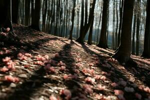 rinnovato faggio foresta fioriture nel il colori di un' vivace primavera ai generato foto