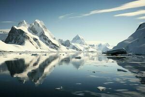 antartico penisole parassita baia rivela un' maestoso versante paesaggio marino ai generato foto