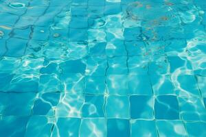 piscine liquido tela, un' calma e chiaro acqua sfondo ai generato foto